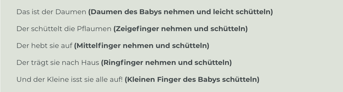 Das ist der Daumen Fingerspiel